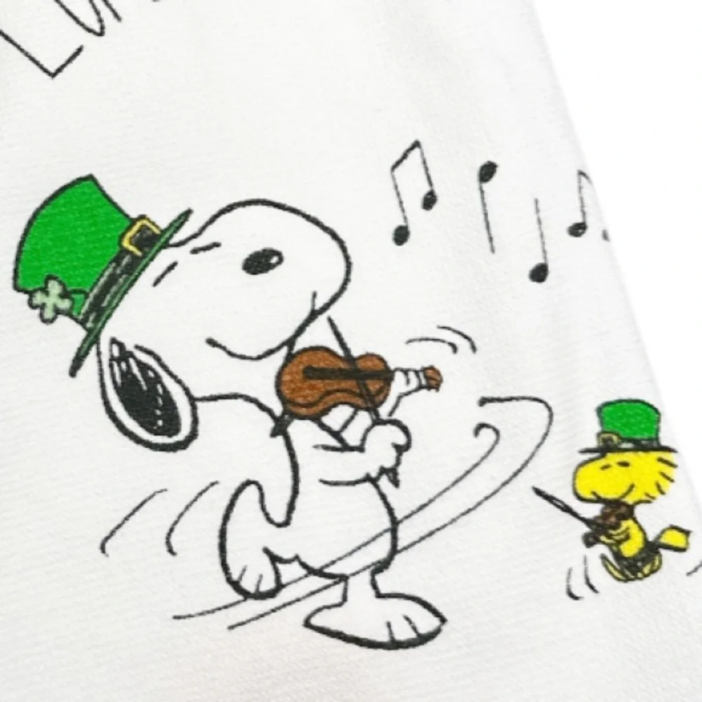 NEW Rae Dunn/Peanuts Snoopy LUCKY ME St Patrick’s Day Kitchen Towels Set/2